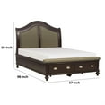 thumbnail image 5 of Stoe Queen Sleigh Bed- Padded Headboard- Storage Footboard- Brown Wood, 5 of 6