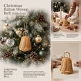 thumbnail image 5 of Cadancy Christmas Ornaments Woven Rattan Bell Hanging Decoration for Tree Fireplace Mantle Wreath Holiday Party Seasonal Rustic Home Indoor Vintage Farmhouse Decor, 5 of 9