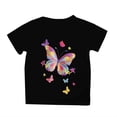 thumbnail image 4 of Kids Girl Boy Butterfly Graphic Loose Fit Tops Crewneck Blouse for Child Short Sleeve Lounge Fall Summer Shirts 2026 Clothing Fashion Country Concert, 4 of 4