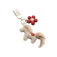 thumbnail image 2 of Cheapark Hand Crocheted Plush Pony Keychain Cute Horse Shaped Bag Hanging Pendant Charm Bag Key Car Daily Use Year of the Horse Gift Accessory, 2 of 3