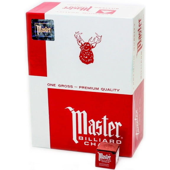Master Billiard/Pool Cue Chalk, Gross Box, 144 Cubes