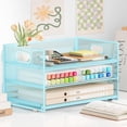 thumbnail image 4 of Letter Tray Paper Organizer with Handle Sliding Tray Metal Mesh Desk File Folder Paper Sorter Organizer for Home Office School Desk Supplies Organization, 4 of 7