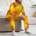 thumbnail image 7 of Picia 3D Sunflowers Pattern Men’s Long-Sleeve Sleepwear Set - Soft 2-Piece Loungewear with Pockets, Comfy PJs for Relaxing Nights-XX-Large, 7 of 7