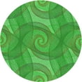 thumbnail image 1 of Ahgly Tapis Rond Lavable en Machine Intérieur Transitionnel Vert Néon, 3 Pieds Rond, 1 of 7