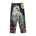 thumbnail image 4 of Haiem Moon Flower White Owl Women's Pajama Pants Ultra Lightweight Pjs Bottoms Sleepwear Bottom Pants With Pocket Drawstring-Large, 4 of 7