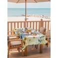 thumbnail image 2 of Outdoor Tablecloth with Umbrella Hole for Patio/Picnic/Party/Camping, Spring Dog Waterproof Table Cloth Rectangle Table Cover Washable, Sunflower Daisy Botanical Yellow Ombre (60"x 120"), 2 of 8