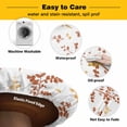thumbnail image 3 of Elastic Fitted Round Tablecloth, Orange Botanical Waterproof Stretch Table Cover for 45"-54" Tables, Watercolor Spring Floral Summer Leaf Washable Outdoor Tablecloths for Patio, Picnic, Camping, 3 of 9