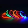 thumbnail image 5 of Nylon Dog Luminous Collar Night Safety Flashing Glow In The Dark Dog Collar LED Pet Loss Prevention Dog Fluorescent Collar (Orange,S), 5 of 7