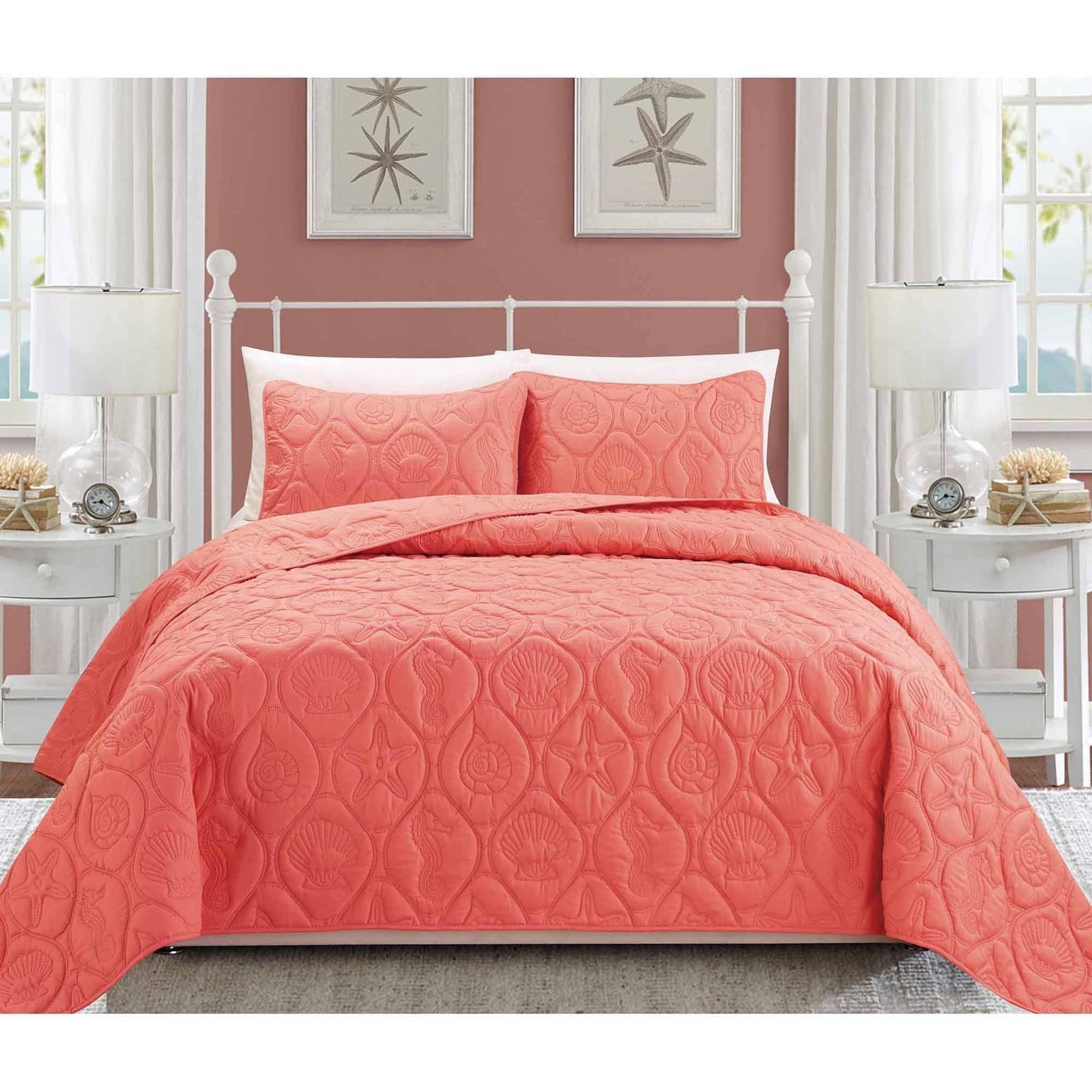 coral quilt bedding