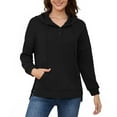 thumbnail image 6 of AskLazy Women's Long Sleeve Fall Side Spilt Hoodies with kangroo pocket Lightweight Sweatshirts,US SIZE,Black,M, 6 of 23