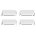 thumbnail image 1 of Pomp Nappe en Polyester Popeline de 90 x 132 Blanc Pur (4 Paquets) Tissu Résistant aux Taches de Ride de Qualité Supérieure S'Adapte à la Table Rectangulaire de 6 Pieds, 1 of 1