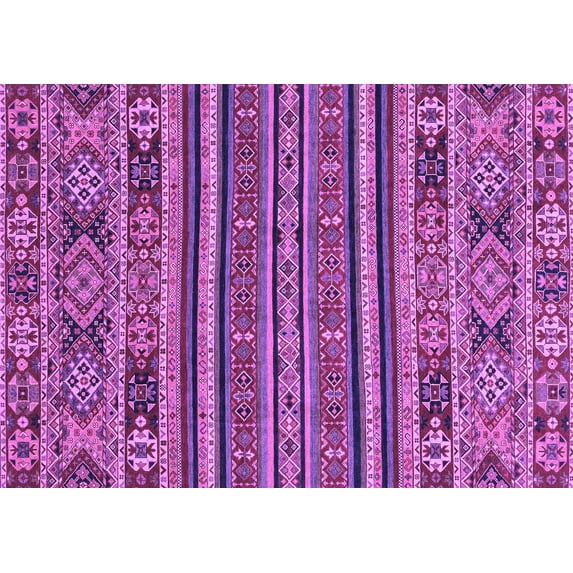 Ahgly Company Indoor Rectangle Abstract Purple Modern Area Rugs, 4' x 6'