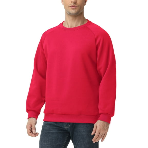 Pepypepy Men’s Pullover Sweatshirt – 100% Cotton Double-Knit Crewneck, Solid Long Sleeve Top，Sizes: S-XXL