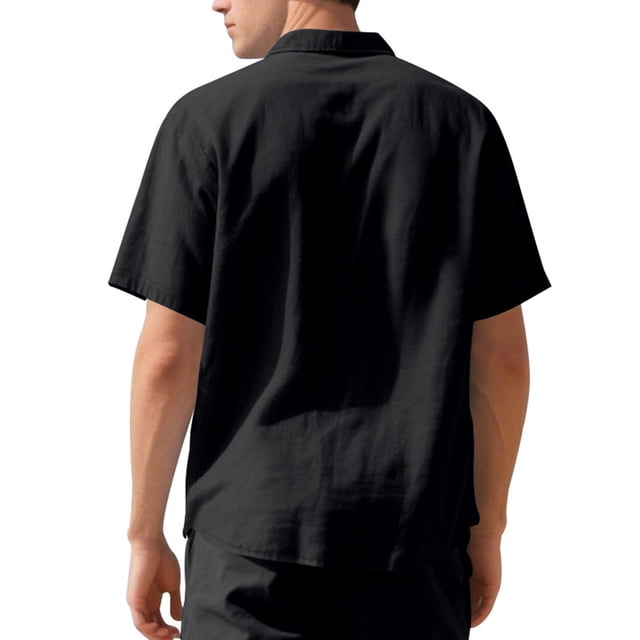 pstuiky camisetas para hombre, Top deportivo plisado de verano para hombre, informal, de color liso, de manga corta, con media cremallera y cuello alto camisas casuales para hombre xxl