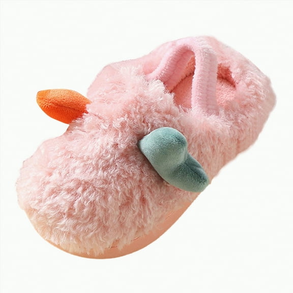 Ccpelsie Toddler Boys Girls Slippers Little/Big Kids House Slippers Winter Warm Home Slipper(Pink,10)