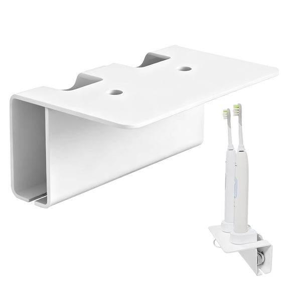 Acrylic Electric Toothbrush Holder Wall Mounted, White Bathroom Organizer, Space-Saving, Easy to Clean, No-drilling Design, 6.0 x 4.0 x 2.6 in / 15.2 x 10.2 x 6.6 cm
