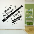 thumbnail image 3 of Music Wall Decal Classsical Flute Silhouette with Musical Notations Bedroom Wall Decal for Children Instrument Cute Themed Room Decal - Size: 20 In x 18 In, 3 of 5