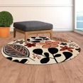 thumbnail image 5 of Floral tufted rug 8x8, 7x7, 6x6, Handmade carpet, Beige wool Rug, Round shape, Bed, Living room, 5 of 6
