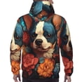 thumbnail image 7 of Salouo Vintage Colorful Flower French Bulldog Pattern Men's Fall Hoodie Sweatshirt,Sport Hoodie with Pockets for Men Pullover Casual Hooded Sweatshirt-Small, 7 of 7