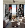 thumbnail image 6 of Vintage Rooster Blackout Curtains for Bedroom Living Room Darkening Curtains 90 Inch Black White Striped Watercolor Black Out Window Curtain Privacy Window Treatment Grommet Drapes 52"x90"x2, 6 of 9