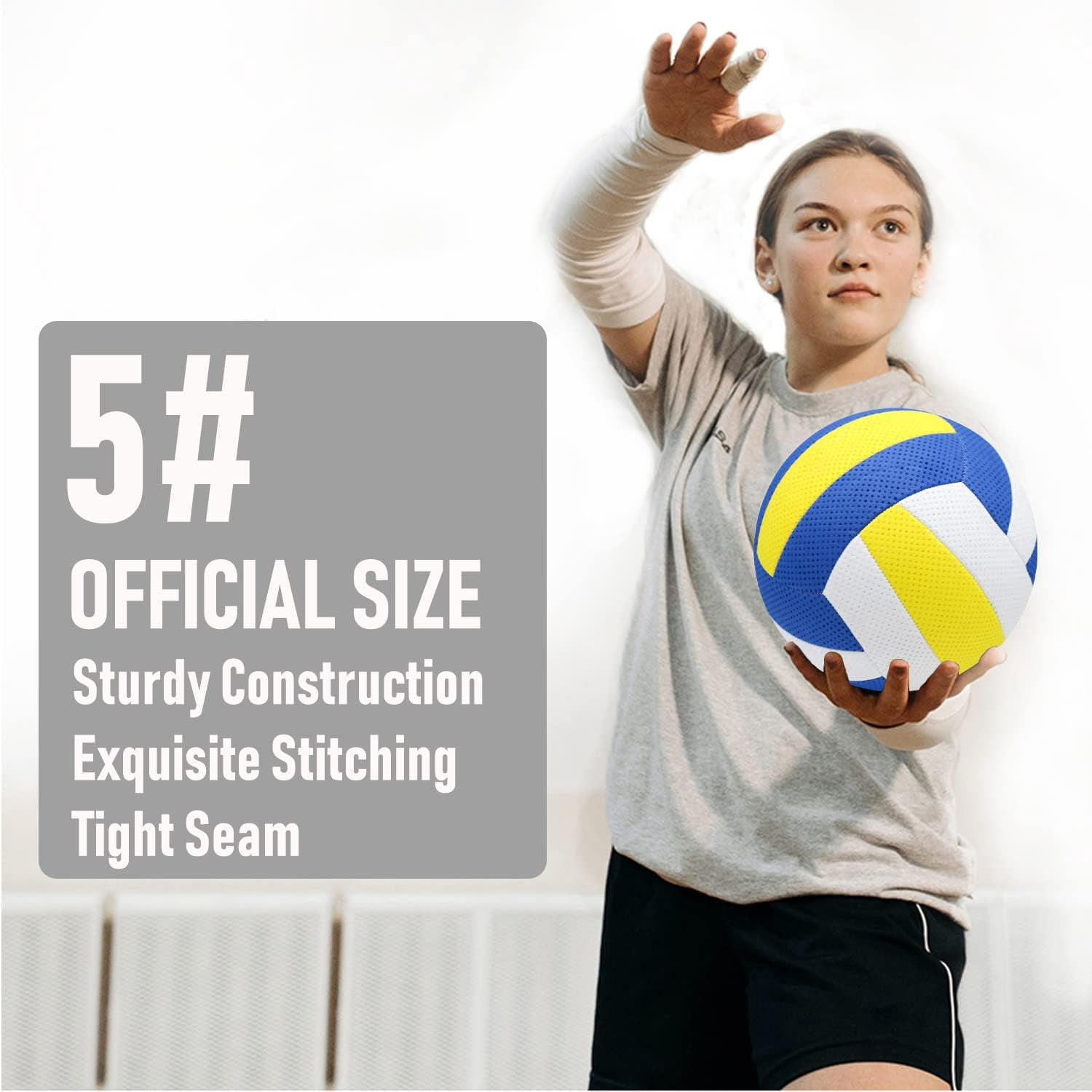 Volleyball Balls of Synthetic Leather, Includes Ball Pump and Net Bag, for Indoor Outdoor