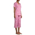 thumbnail image 4 of Secret Treasures Women's Plus Traditional Short Sleeve Notch Collar Pajamas Set, 4 of 7