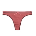 thumbnail image 2 of LYEAA Cotton Thong Underwear for Women Low Rise Cool Cheeky Breathable Comfort Solid Daily Panties Fashionable Underpants Red L, 2 of 3