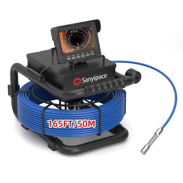 Cámara de alcantarillado Sanypace, 50 m, 17 mm, inspección de tuberías con 5600 mAh