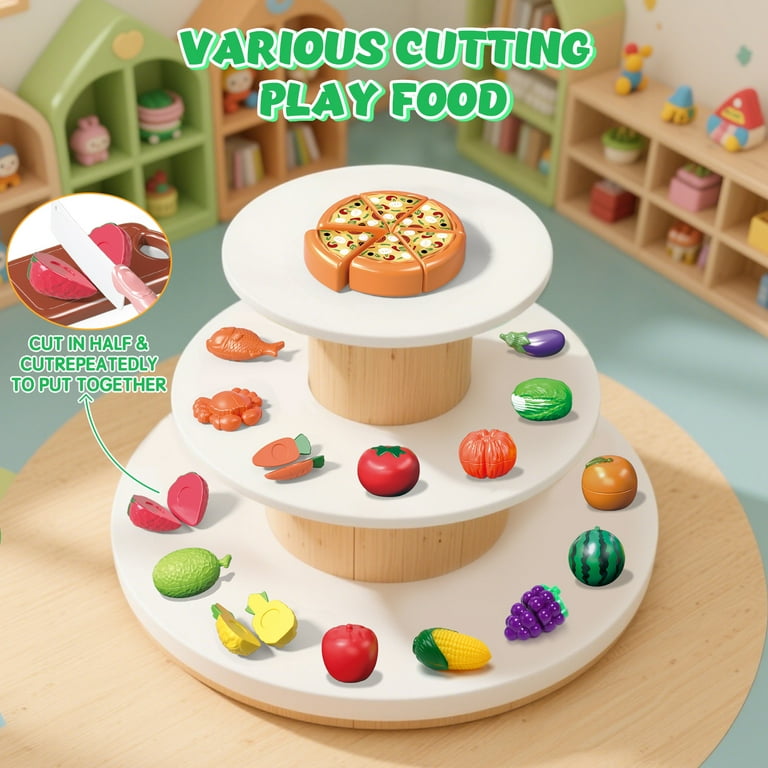 JoyStone 99-Piece Kids Kitchen Playset with BBQ & Cutting Food photo 6
