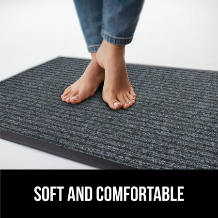 GORILLA GRIP Door Mat, Waterproof, Traffic Guard Commercial Office Doormat, 35x23, Gray