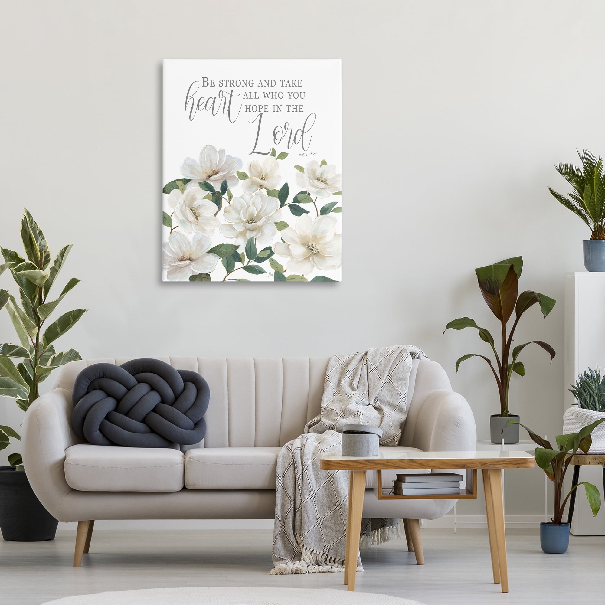 Stupell Industries Be Strong And Take Heart Canvas Wall Art, design by Nan