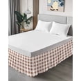 thumbnail image 4 of Brown Checkered Wrap Around Bed Skirts for California King Bed 16" Drop,Bed Skirt with Adjustable Elastic Belt Dust Ruffle Bed Valance for Bedroom Hotel Luxury Farmhouse Buffalo Plaid Bed Frame Cover, 4 of 7
