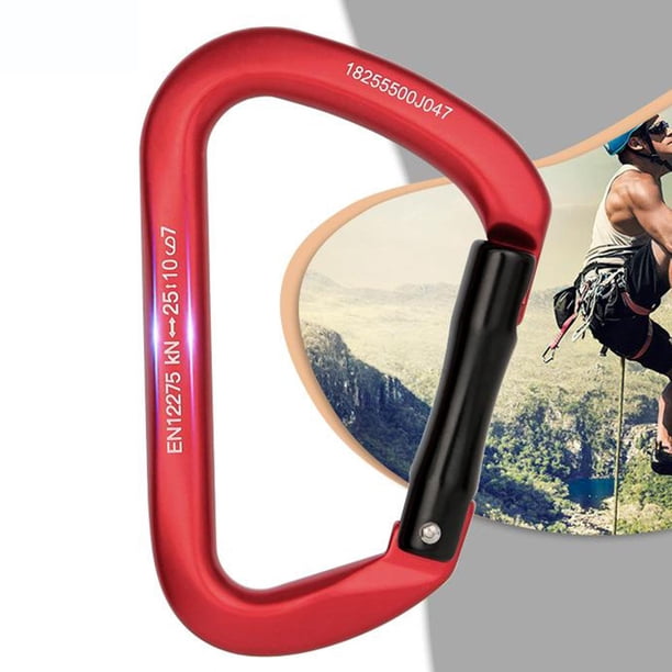 Mosquetón Clip Hamaca para rappel Colgante Equipo de mosquetón rojo shamjiam Hebillas de mosquetón de aluminio