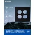 ELEGRP 2Gang Screwless Duplex Wall Plates, MidSize Unbreakable Thermoplastic Faceplate Cover