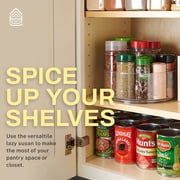 Home Intuition Round Plastic Lazy Susan Turntable Food Storage Container for Kitchen (9 Round, 2 Pack)
