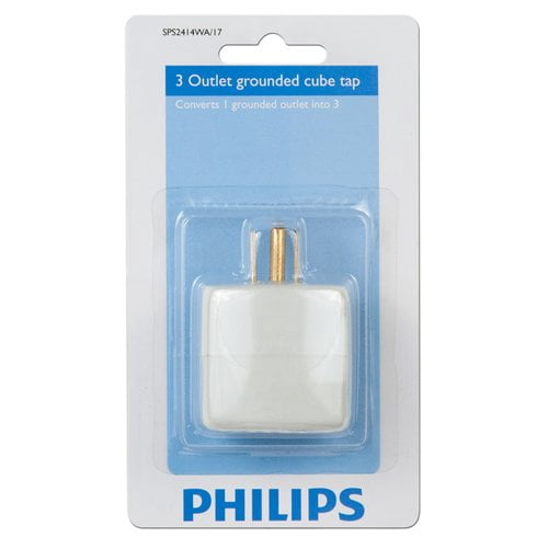 Philips Brand 3 Outlet Grounded Cube Tap