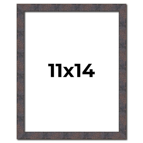 11x14 Frame Brown Rustic Lacquered Walnut Solid Wood Picture Frame Width | 0.875 Inch Moulding