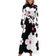 thumbnail image 2 of Vestido largo retro pop de flores pequeñas en blanco y negro y rosa de los años 60 Vestidos de gala Ropa de playa Vestido de fiesta Mujer Elegante Lujo, 2 of 5