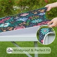 thumbnail image 6 of Pioneer Flower Floral Print Pattern Square Fitted Tablecloth with Elastic Edge,Square Table Cover,Washable Elastic Table Cover for Home Kitchen Party Decor 36"x36", 6 of 6