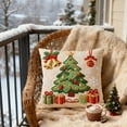 thumbnail image 6 of Cinvoph 18"x18" Embroidered Christmas Throw Pillow Covers Linen Festive Xmas New Year Holiday Decorative Pillow Cases for Couch Sofa Bed Chair Living Room Party Winter Home Decoration, 6 of 6