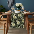 thumbnail image 2 of Black Teal Boho Botanical Table Runner - 72 Inch Long, Kitchen Dining Table Runner Dresser Scarves, Southwestern Retro Ethnic Tribal Farmhouse Decor for Coffee Tables Wedding Party Banquet, 2 of 8