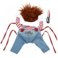 thumbnail image 2 of Halloween 3 Pieces Pet Dog Cosplay Costumes Set Long Sleeve Outfit With Stuffed Body  Imitating Cutter Wig Hat With Elastic Strap S-XL, 2 of 7