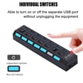 thumbnail image 2 of AYAMAYA 7-Port USB 3.0 High Speed Extension Charger Adapter with On/Off Switch & LED Light for PC/Laptop/PS4/Slim/Pro Hub, 2 of 7