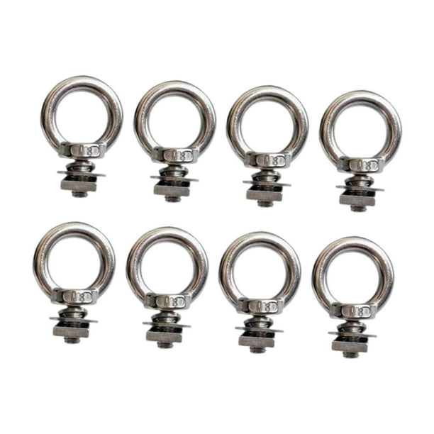 2x Anillos de amarre con perno de ojo, perno en T, tuerca de ojo, anillos de amarre para portaequipajes 8 piezas