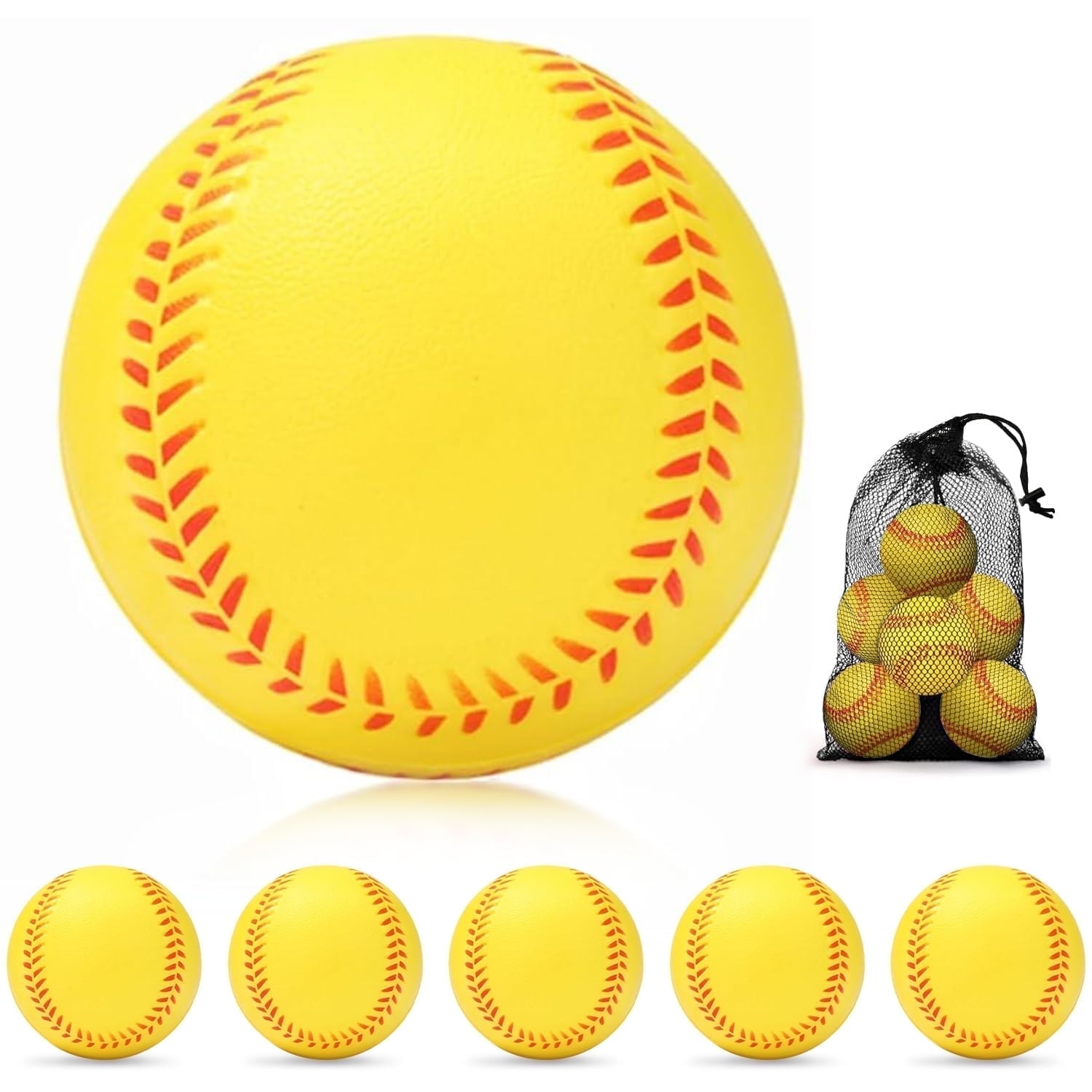 Xueyu 6 Pack Foam Baseballs Training Balls, Choose Baseballs for Safe Throwing, Hitting & Pitching Training for All Skill Levels, Improve Mechanics, Indoor or Outdoor Play, Baseballs for Kids