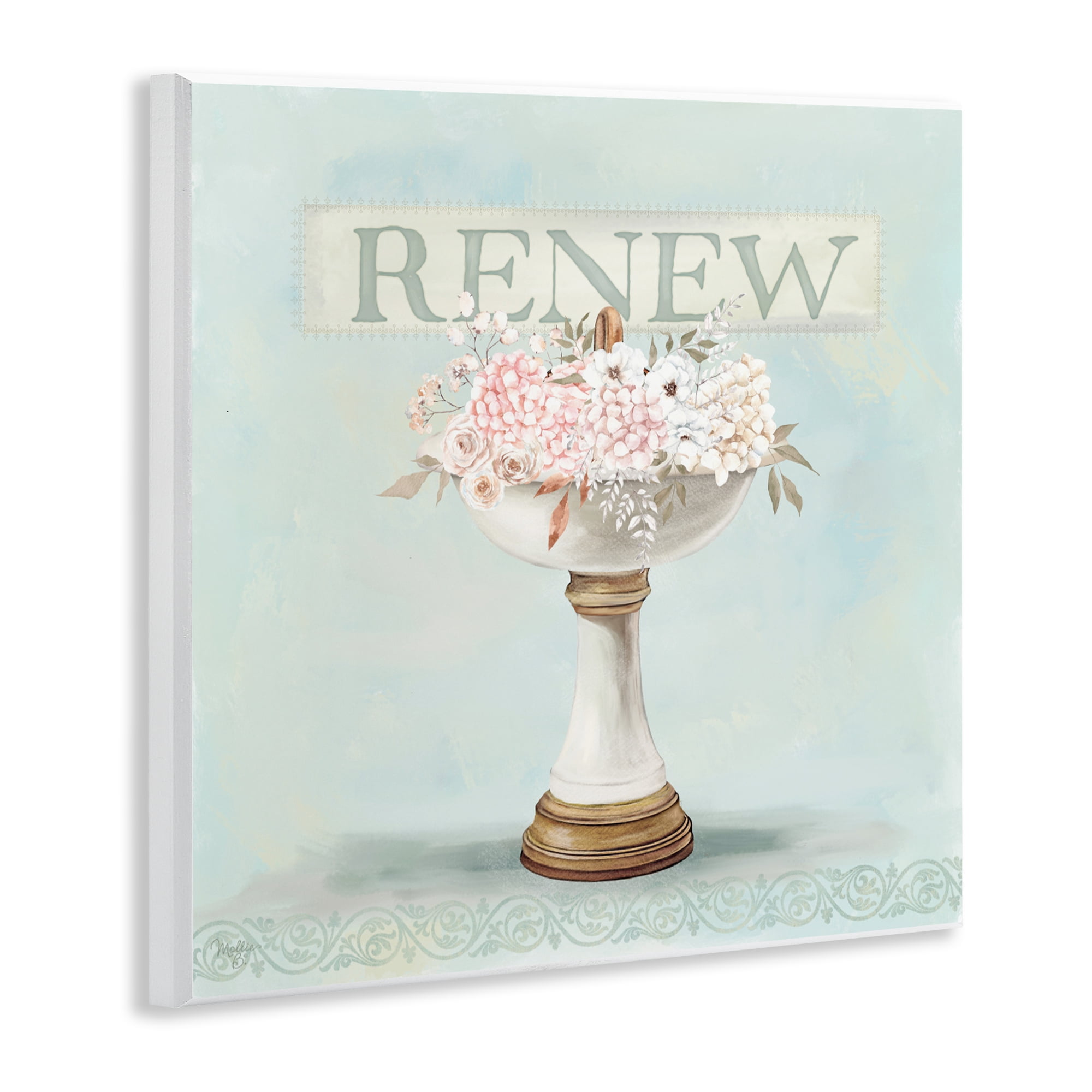 Stupell Industries Renew Floral Sink Wall Plaque Art, design by Mollie B.
