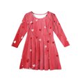 thumbnail image 3 of Abcomgle Little Girls Valentines Dresses Funny Love Heart T Shirt Dresses for Girls Cute A-Line Long Sleeve Dresses for Girls Crewneck Holiday Swing Dress Clothes for Girls,, 3 of 4