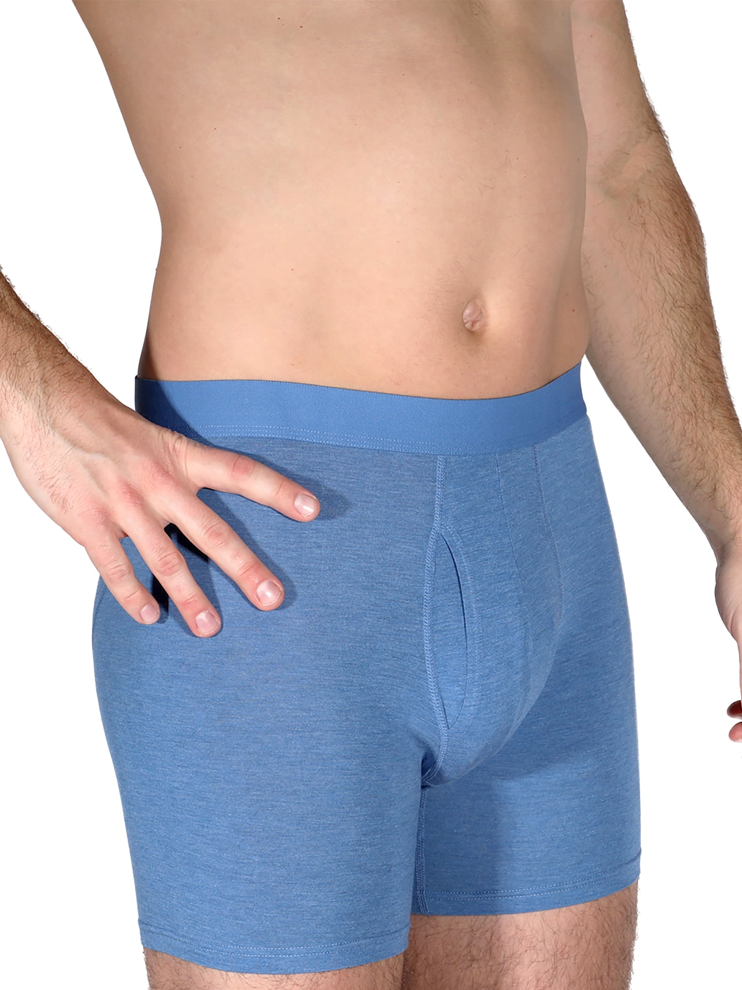 George Men's Soft Touch Rayon Boxer Briefs Underwear with Anti-Odor Feature, 3-Pack