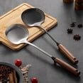 thumbnail image 2 of 304 Stainless Steel Walnut Handle Leakage Shovel For Household Cooking, 2 of 8
