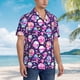 thumbnail image 3 of Fotbe Skull mushroom colorful cute Camisa Hawaiana para Hombre Unisex – Camisa Casual de Verano con Botones de Manga Corta de Algodón y Lino,Small, 3 of 7
